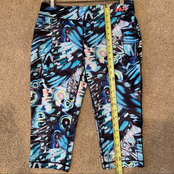 FILA Sport Performance Running Womens Multicolored Capri Leggings Size Med *EUC* - Picture 4 of 4